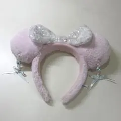 ディズニー ミニー カチューシャ ふわふわ ピンク キラキラ イヤリング