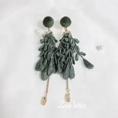 Lo.65 アンティークビジューロングピアス グリーン 韓国輸入 上品 パーティ