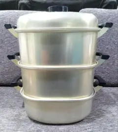アカオアルミ製 角形蒸し器 3段 33cm - メルカリ