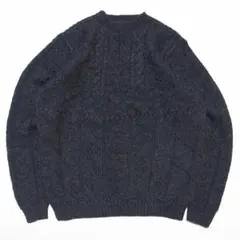 激レア極上！90s J.CREW リネン コットンニット 黒 柄 巨人タグ M