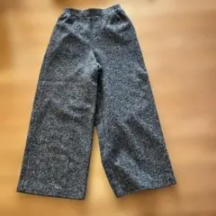 コムサ　グレー　チェック柄　ワイドパンツ