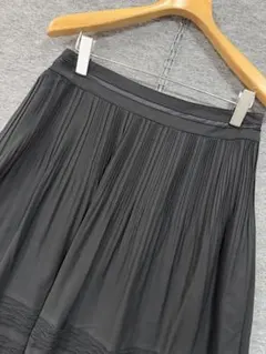 自由区 ジユウク プリーツ レース スカート 上品 黒 大きめサイズ 48のサムネイル