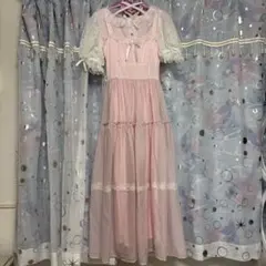 しまむら 眞白ありす コラボ ジャンパースカート ブラウス ピンク M