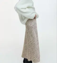 H&M ミディスカート　ライトベージュ