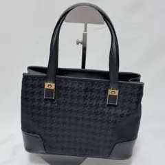 【未使用品】ミラショーン mila Schon ハンドバッグ 黒 千鳥格子のサムネイル