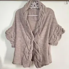 チャオパニック　カーディガン　ニットボレロ　羽織り　ケーブル袖襟