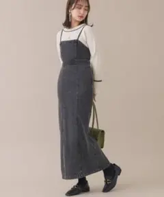 【美品】NEUNA ダークグレー デニム キャミワンピース