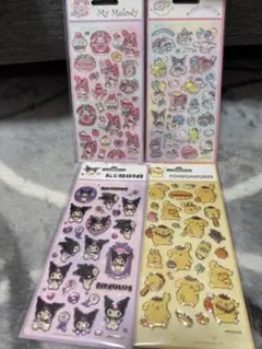 海外公式品サンリオぷっくりクリア3Dシール★ぷりんマイメロクロミキキララキティ