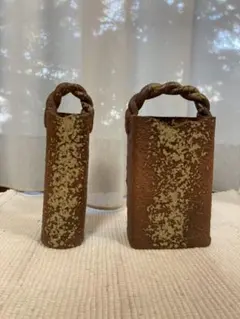 花器　花瓶　陶器　壁掛けかけ2個セット