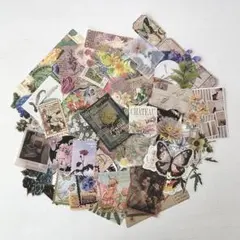 コラージュ素材　フレークシール　ステッカー　まとめ売り　100枚　No.50