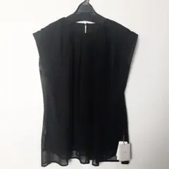 ☆タグ付き新品【ADORE】 シルク混ノースリーブ ブラウス ブラック 38 