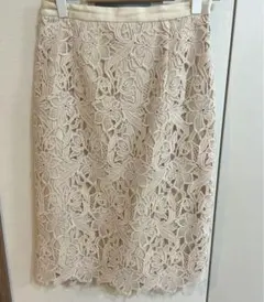 JUSGLITTY レース タイトスカート オフホワイト