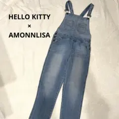 希少KITTY ハローキティ×アモンリザ　コラボ　デニムオーバーオールサロペット