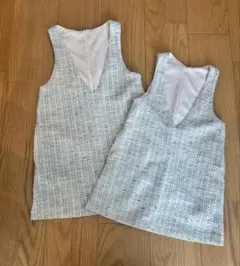 GU ワンピース 110 120 2枚セット ツイード風 姉妹コーデ 女の子