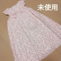 未使用タグ無　タルティーヌエショコラ　袖フリル　ワンピース　120㎝　サンゴ柄