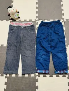 あったか！2枚重ね裏起毛パンツ2枚セット！110 まとめ売り　ボトムス　ズボン