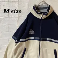 kappa 90日本製　ワッフルトラックジャケット　ネイビー×アイボリーホワイト