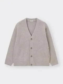 GU ジーユー ブラッシーニットVネックカーディガン ベージュ L 新品