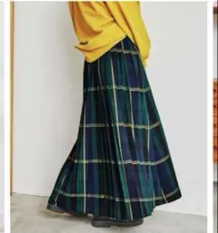 タグ付き coen コーエン チェック プリーツ スカート ロング マキシ
