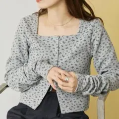 kastane サーマルカーディガン グレー フリーサイズ