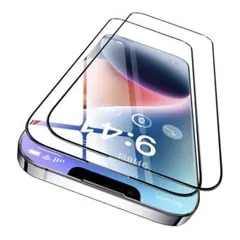 iPhone14/13用 ガラスフィルム 2枚セット 黒枠付き 6.1インチ