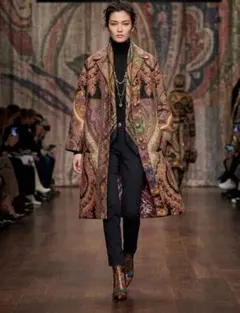 圧巻 ジャガード生地 21AW エトロ ETRO ペイズリー柄 チェスターコートのサムネイル