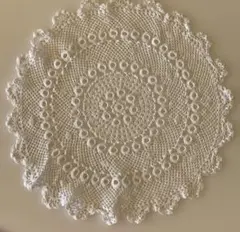 白円形レース編み 40丸　2枚