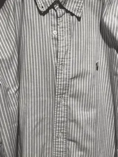 ”安定カラー“ポロ ラルフローレン 長袖 BDシャツ ストライプシャツ ブルー