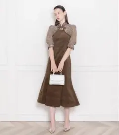 【LEJA】花柄ボレロマーメイドワンピースセットアップロングワンピースドレス