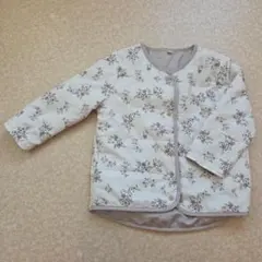 ベージュ 花柄 薄手中綿 アウター 95 美品