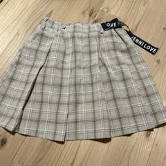 JENNI LOVE ベージュ系チェック プリーツスカート　150