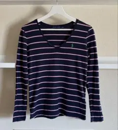 RALPH RAULENラルフローレン Vネック ボーダー カットソーS/160のサムネイル