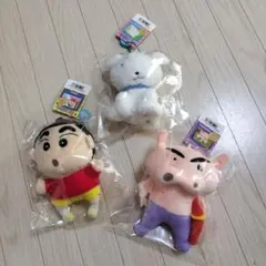 クレヨンしんちゃん　アニメ90s ぬいぐるみマスコット　3種セット