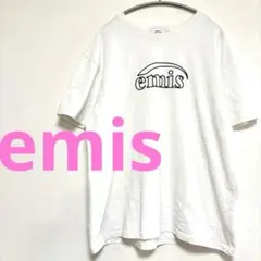 ★イミスemis CHAIN STITCH Tシャツ 刺繍ロゴホワイト