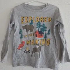 Carter's☆動物柄　長袖Tシャツ　グラフィックTシャツ　24М　グレー