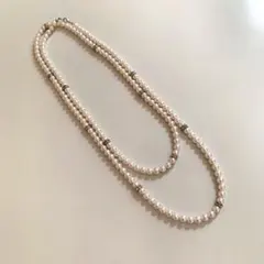 ビーズネックレス パール風ネックレス ロングネックレス