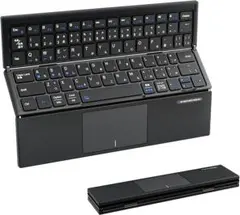 キーボード ワイヤレス bluetooth接続 ブラック 折りたたみ式