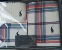 新品未使用Ralph Lauren タオルセット チェック柄2 ホワイト1