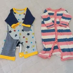 ロンパース星柄　ボーダー2枚セット 60〜70センチ