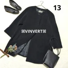 1474◎バンベール ウールノーカラーコート【13】黒 おしゃれ ママ 上品のサムネイル