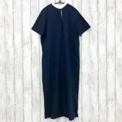 【 U.S. POLO ASSN. 】半袖 ロングワンピース ネイビー
