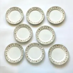 ナルミ 皿 プレート 8枚セット 洋食器 金彩 赤花 上品 高級 食器 ホワイト