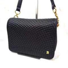 BALLY バリー キルティング レザー ショルダーバッグ ゴールド金具 黒のサムネイル