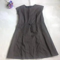 スクロール　ノースリーブ 　チュニック　ダークブラウン　Mサイズ