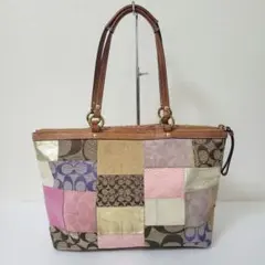 COACH　コーチ　11711　パッチワーク　ショルダーバッグ　シグネチャー　革