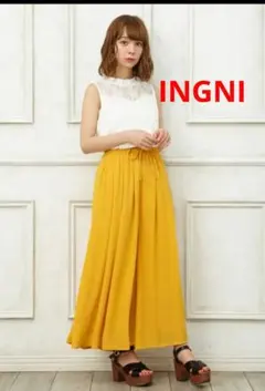 INGNI ジョゼットエアリースカンツ　イエロー　M