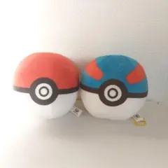 ポケモンボールぬいぐるみ 赤 青 8cm キーホルダー付きPOKÉMON
