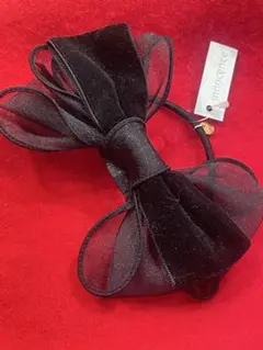 黒リボンヘアゴム