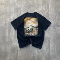 00's ギルダン 古着 アメリカ輸入 両面プリント Tシャツ 半袖 XL 黒色