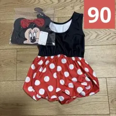 Disney ミニーマウス ベビー水着 90cm 帽子付き
